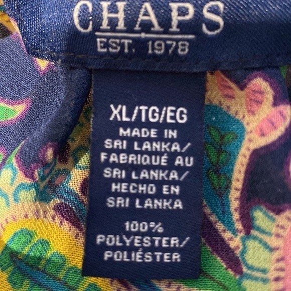 G womens Chaps pretty 3/4 sleeve regular size blouse size XL.  EUC - Picture 3 of 3
